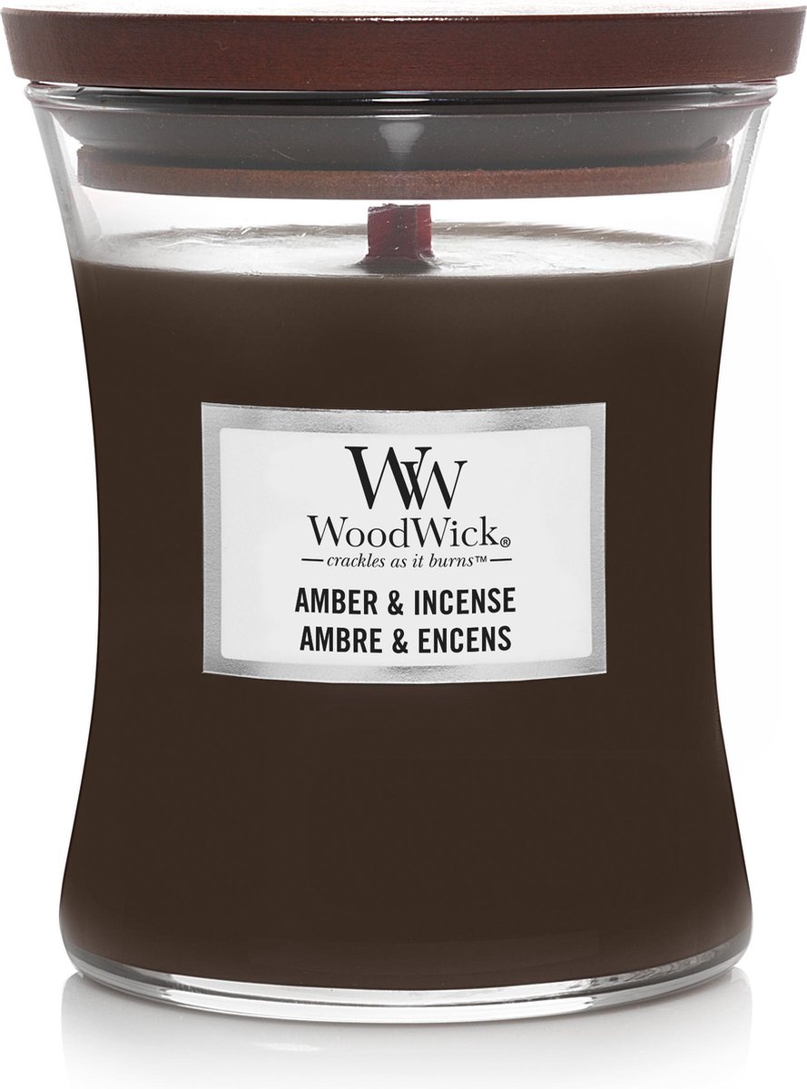 ruimte klok knelpunt WoodWick Hourglass Medium Geurkaars - Amber & Incense | CandleCollection